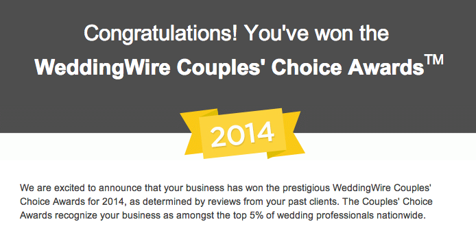 weddingwire couples choice awards 2014